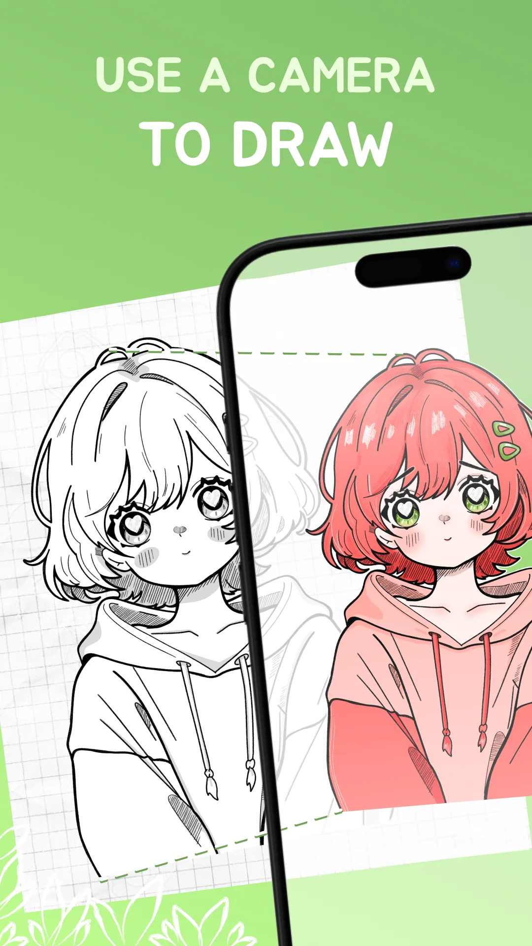 DuoDraw AR artwork showing camera trace workflow for cute sketch practice